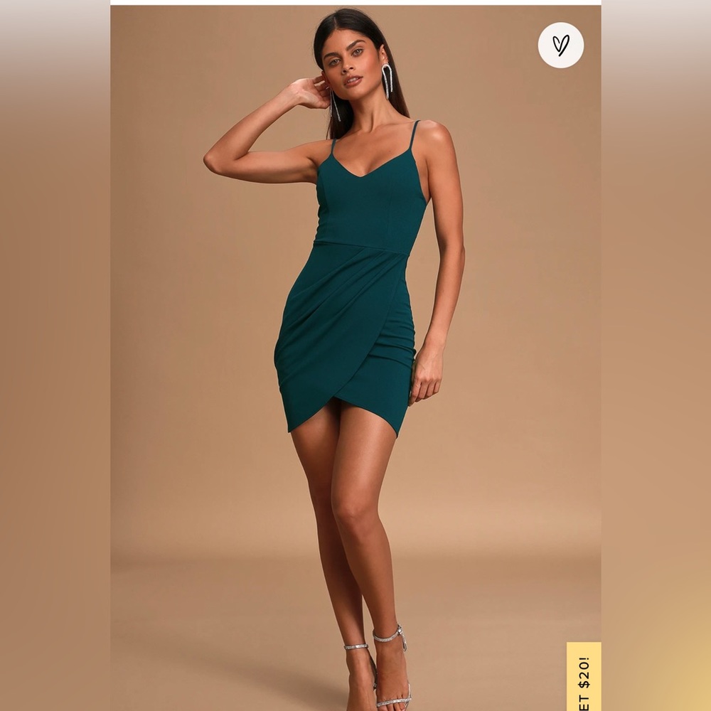 Lulus-Forever Your girl Teal body con dress